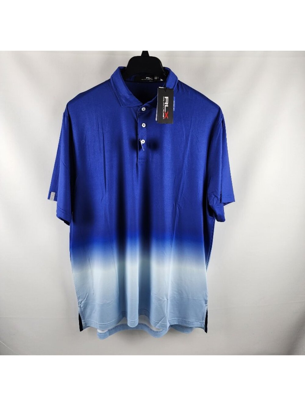 RLX Ralph Lauren Mens XL Blue Multi Ombre S/S Golf Polo NWT